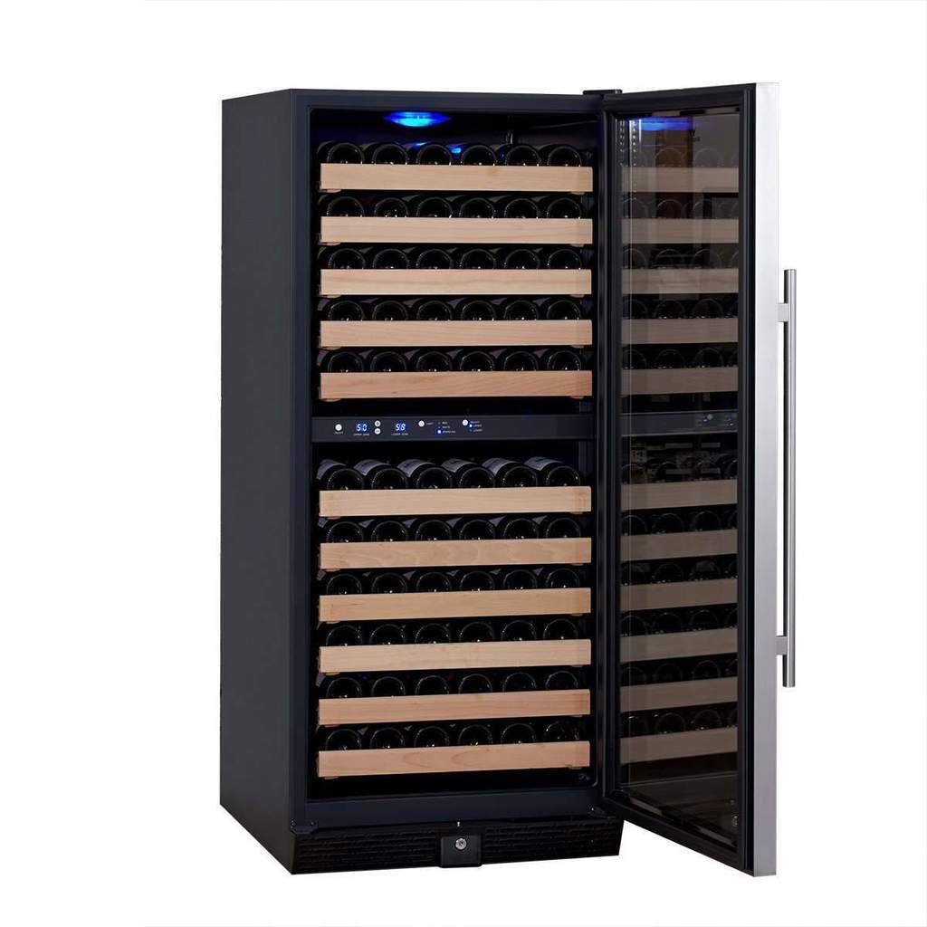 KingsBottle 100 Bottle Upright Dual Zone Wine Fridge For Home