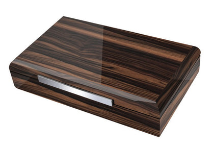 Prestige Import Group 120 Ct. Lacquered Ebony Wood Humidor w/ Slotted Divider System