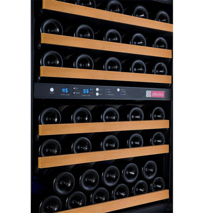 Allavino FlexCount Series 56 Bottle Dual Zone Built-in Wine Cooler Refrigerator with Black Door - Right Hinge