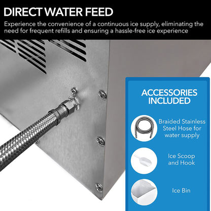 Whynter MIM-14231SS 14” Undercounter Automatic Stainless Steel Marine Ice Maker 23lb Daily Output