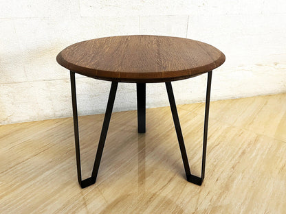 Whiskey & Wine Barrel Steel-Leg Center Table — Reclaimed Oak Top