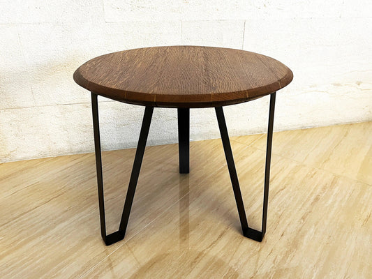 Whiskey & Wine Barrel Steel-Leg Center Table — Reclaimed Oak Top
