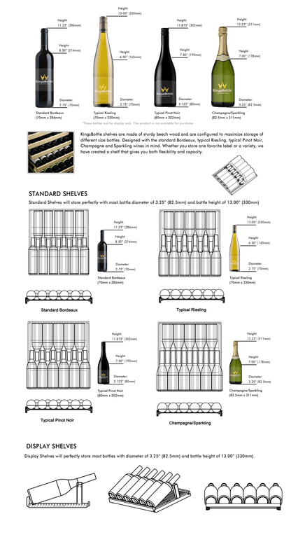 KingsBottle 166 Bottle Large Wine Cooler Refrigerator Drinks Cabinet