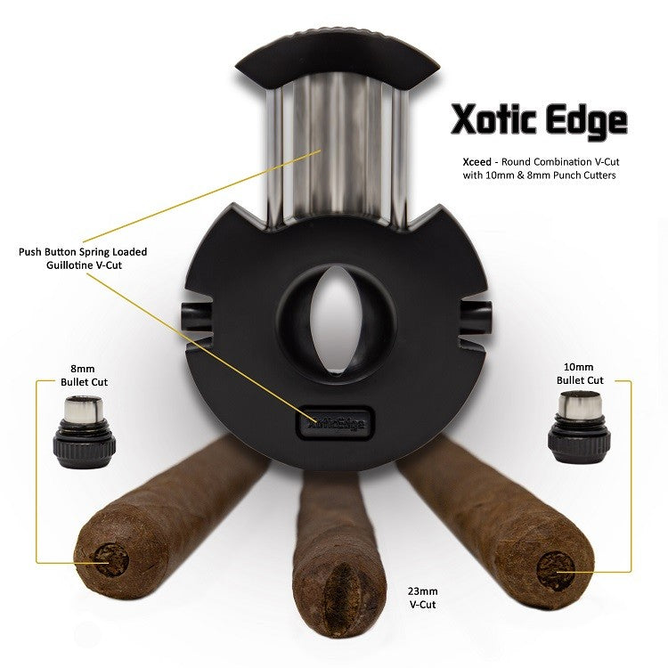 Prestige Import Group High Quality Round Combination V-Cut w/ 10mm & 8mm Punch Cutters (Black)