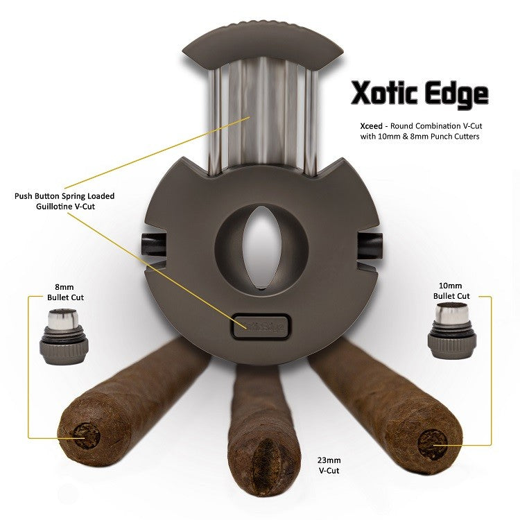 Prestige Import Group High Quality Round Combination V-Cut w/ 10mm & 8mm Punch Cutters (Gun Metal)