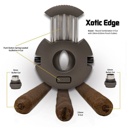 Prestige Import Group High Quality Round Combination V-Cut w/ 10mm & 8mm Punch Cutters (Gun Metal)