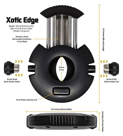 Prestige Import Group High Quality Round Combination V-Cut w/ 10mm & 8mm Punch Cutters (Black)