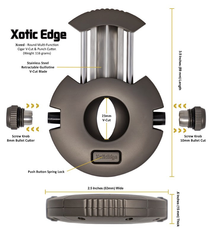 Prestige Import Group High Quality Round Combination V-Cut w/ 10mm & 8mm Punch Cutters (Gun Metal)