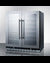 Summit Appliance 30 inch Wide Built-In Undercounter Dual Zone Wine And Craft Beer Cooler With Locks, Digital Thermostats, And Glass Doors In A French Door Swing